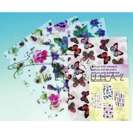 Transzparens papír - Pillangó, méhecskék, katicák és virágok
