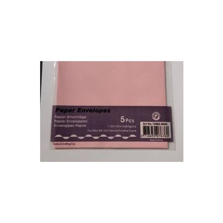 Papír boríték, egyszínű rózsaszín, 11,2x15,5 cm - 3db / csomag