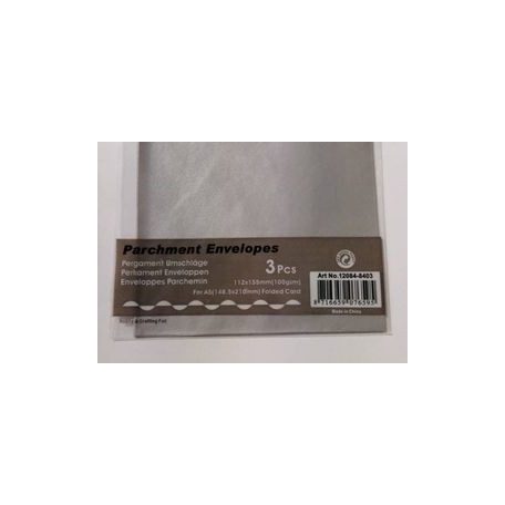 Transzparens boríték, 11,2x15,5 cm - 3db / csomag
