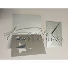 Meghívó készlet - Csillagos, metál paszpartu borítékkal - 5db