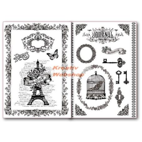 Transzfer papír, 2 ív A4 - Eiffel torony minta