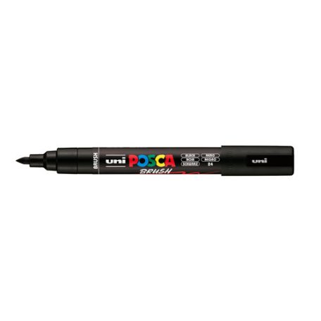 Posca filc, Ecset hegyű, 1-4 mm vastag filc, UNI Posca PC-5BR - Fekete 24