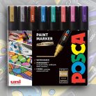 Posca filc készlet, 1,8-2,5 mm, UNI Posca PC-5M - Metál - 8 színű készlet (arany, ezüst, bronz, lila, kék, rózsaszín, zöld, piros)