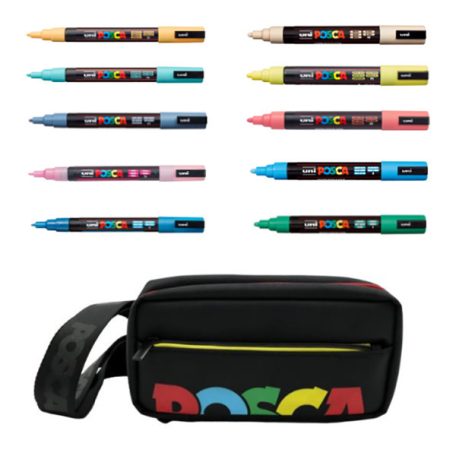 Posca filc készlet övtáskában - UNI Posca övtáskás készlet, 10 db-os