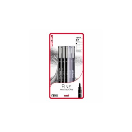Rajzmarker készlet, UNI PIN "Fine and Delicate", 3 különböző vonalvastagság, 3 szín
