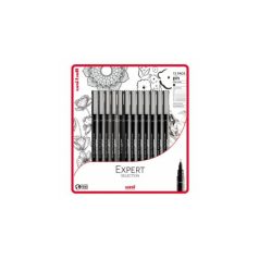   Rajzmarker készlet, UNI PIN "Artist Selection", 12 db-os készlet