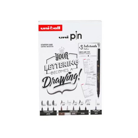 UNI Pin Tűfilc és ecsetfilc készlet - UNI PIN Lettering 9 db-os készlet