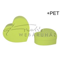 Papírdoboz készlet, 2 db-os, szív alakú LIME+PET 19-22