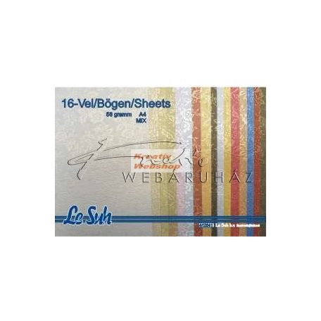 Domborított papír - Apró Rózsák, 16 színű csomag! 120gr., A4