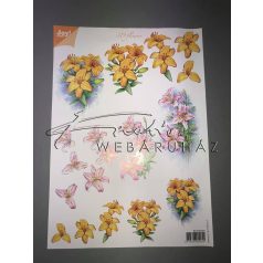 Liliom, sárga, rózsaszín, Fázisos 3D
