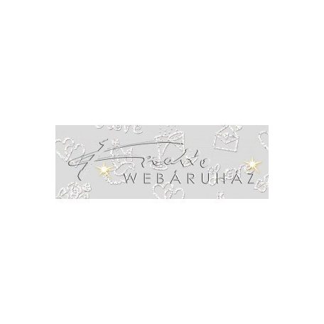 Transzparens papír, glitteres - Esküvői fehér mintás, 20x30 cm, 5 lap
