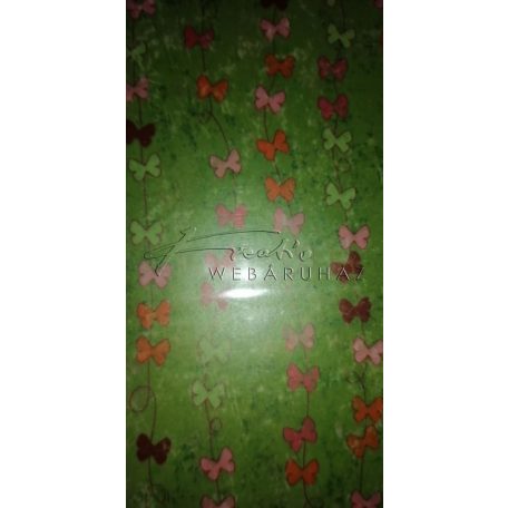 Transzparens papír - Zöld színű, fűzött pillangó