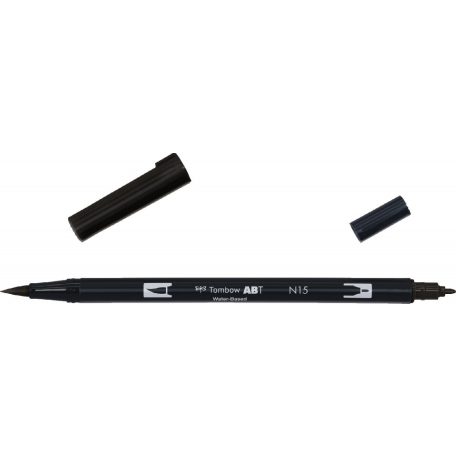 Tombow ABT Dual Brush Pen - Kéthegyű fekete filctoll (N15)
