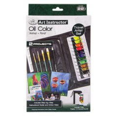   Utazó készlet- oktató videóval - Olajfestés a természetben- 22 részes szett