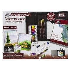 Nagy művészeti utazó készlet festőállvánnyal és hordtáskával - Akvarellfestés a természetben