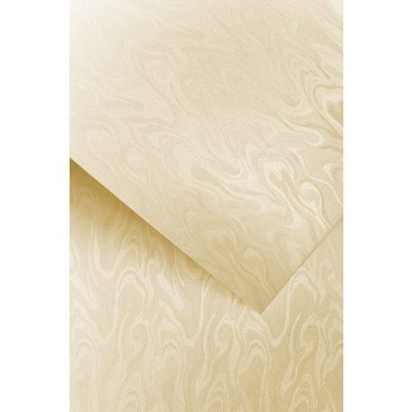 Domborított karton - Hullámvonal mintás karton, 220gr, A4, 1 lap - Krém színű