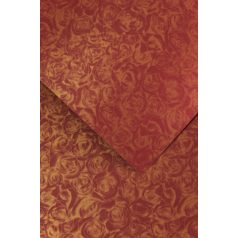   Domborított karton - Rózsák mintás karton, 250 gr, A4, 1 lap - Bordó színű