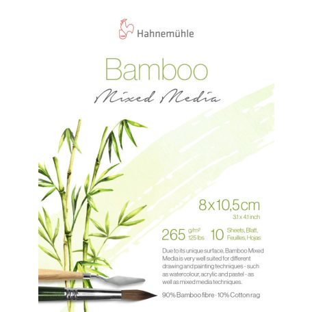 Bambusz tömb vegyes technika HHM 8x10.5cm 265g