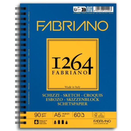 Vázlatkönyv Fabriano Schizzi 1264 90g A5 hosszú oldal