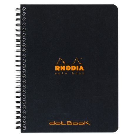 Ring notebook Rhodia 16x21cm dotted - fekete