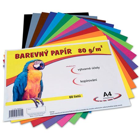 Színes papír A4 80g, 60 lap - 12 szín keveréke