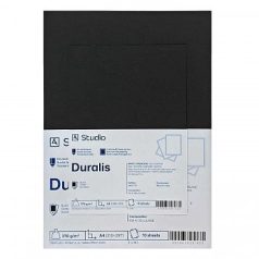 Fekete karton Duralis 370g A4, 10 lap