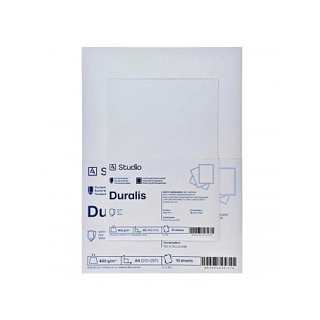 Fehér karton Duralis 400g A4, 10 lap