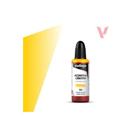 Vallejo folyékony akvarellfesték 32ml – 130 Golden Yellow