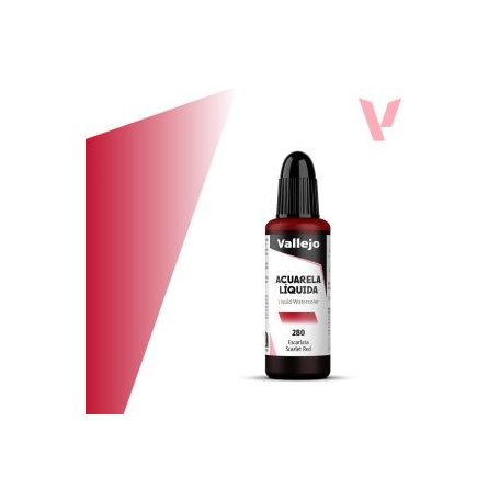 Vallejo folyékony akvarellfesték 32ml – 280 Scarlet Red