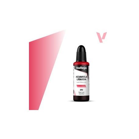 Vallejo folyékony akvarellfesték 32ml – 290 Coral Red
