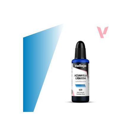 Vallejo folyékony akvarellfesték 32ml – 430 Cerulean Blue