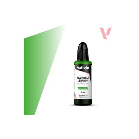Vallejo folyékony akvarellfesték 32ml – 550 Yellow Green
