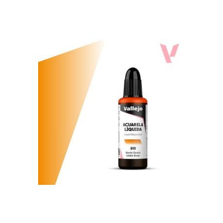 Vallejo folyékony akvarellfesték 32ml – 610 Golden Brown