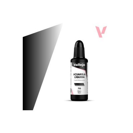 Vallejo folyékony akvarellfesték 32ml – 710 Black