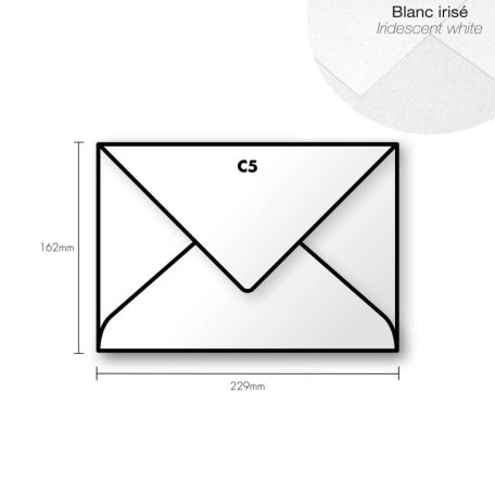 Paper envelope Pollen C5 162x229mm – Iridescent fehér