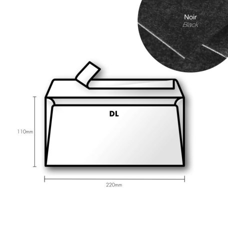 Paper envelope Pollen DL 110x220mm – fekete