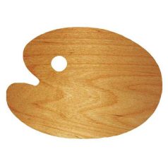 Ovális lakkozott fa paletta 20x30cm Rosa