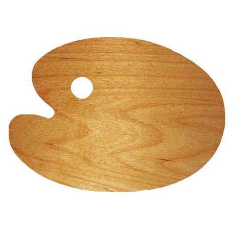 Ovális lakkozott fa paletta 20x30cm Rosa