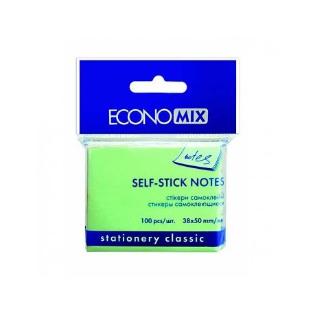 Self-adhesive sticky notes 38x50mm, 100pcs pastel green