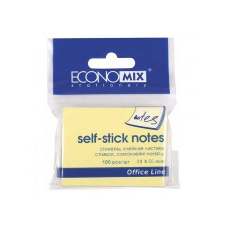 Öntapadó öntapadós jegyzettömb 38x50mm, 100db pasztell sárga