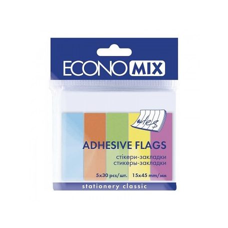 Self-adhesive tabs 15x45mm neon shades 150pcs