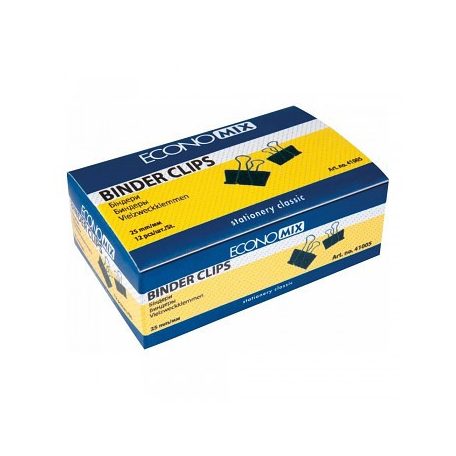 Fém kapocs fekete 25mm, 12db-os csomag