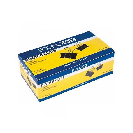 Fekete fém kapocs 32mm, 12db-os csomag