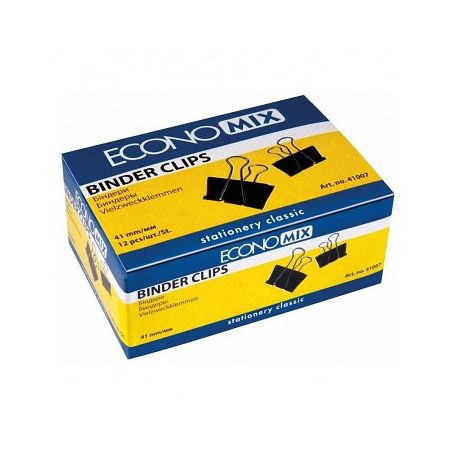 Fém kapocs fekete 41mm, 12db-os csomag