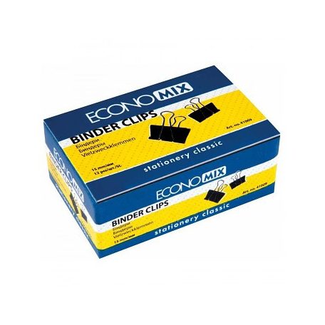 Fém kapocs fekete 15mm, 12db-os csomag