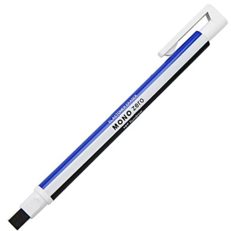 Tombow Mono zero radír ceruza alakban négyzet kék-fehér