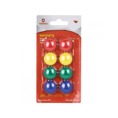 Colored magnets for magnetic boards 8x20mm