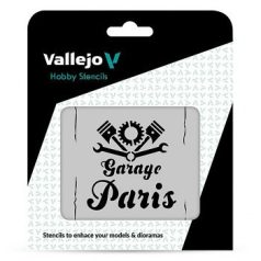 Vallejo Modellező sablon – Vintage Garage Sign