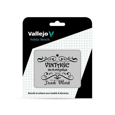 Vallejo modellező sablon – Vintage Motorcycles Sign