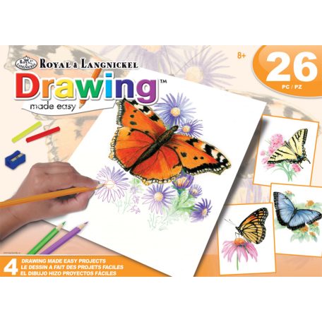 Hogyan rajzolj pillangókat? - Színes rajzos ajándékkészlet gyerekeknek, négy színes képpel